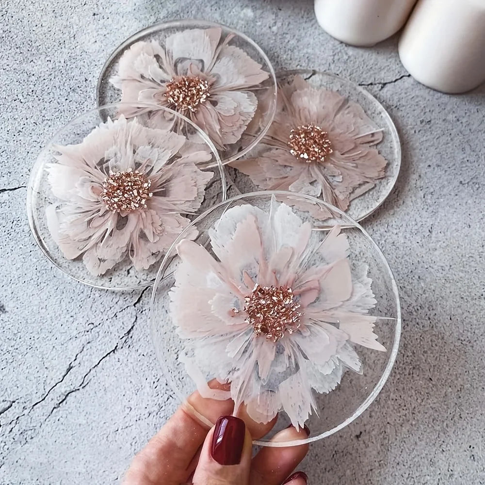 4-Piece Agate Crystal Resin Coaster Mold Set