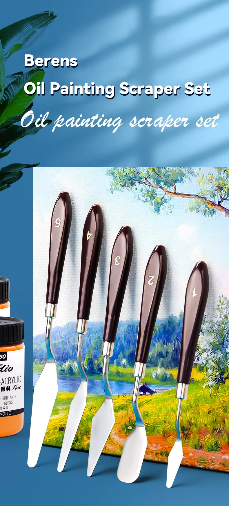 Borrence Stainless Steel Painting Knives – Artist Spatula Set