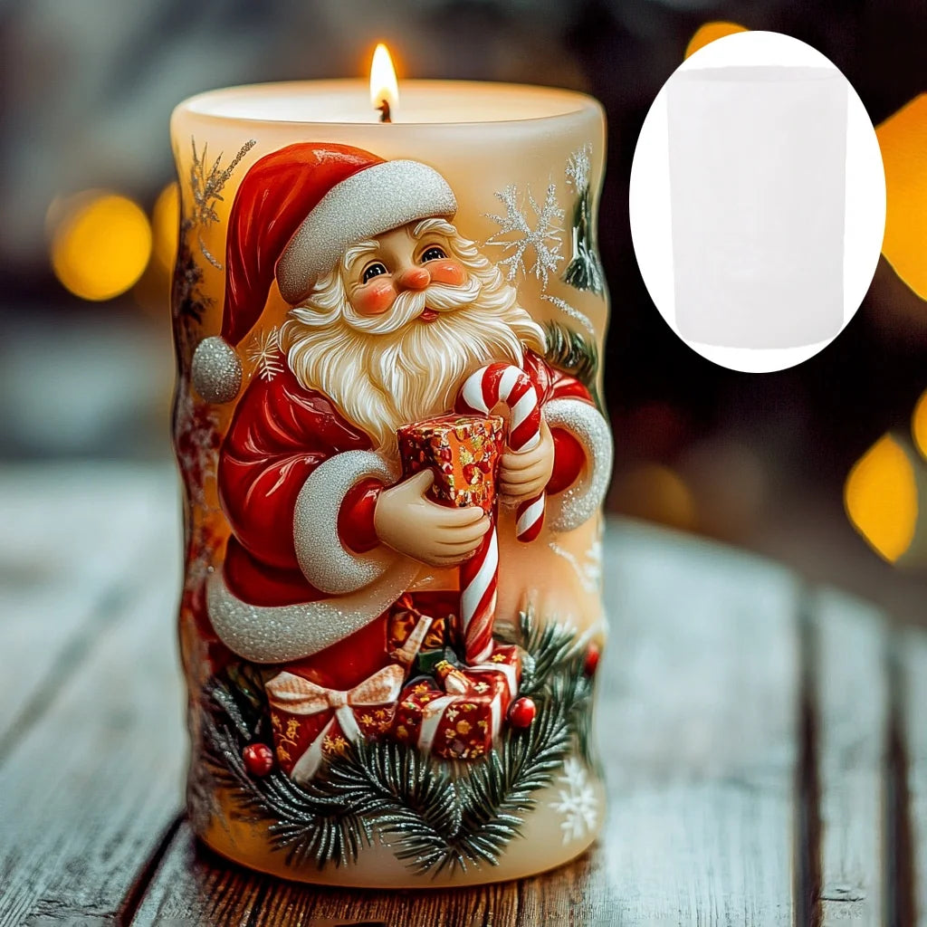 3D Reindeer & Santa Silicone Candle Mold – Christmas Resin Mold