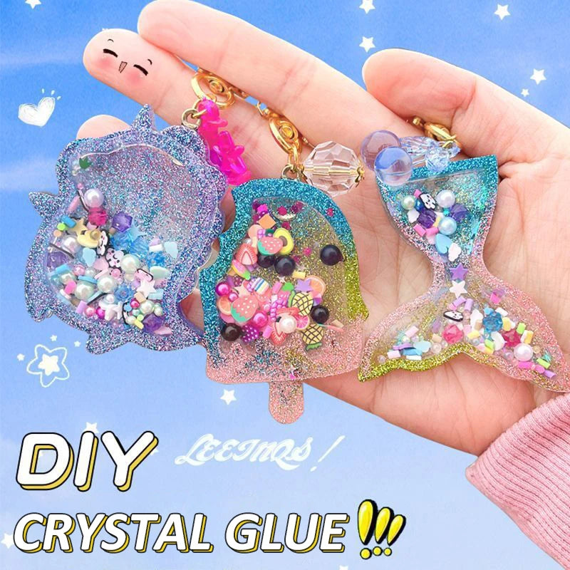 Kids DIY Crystal Glue Keychain Craft Kit – Fun Art Set for Girls