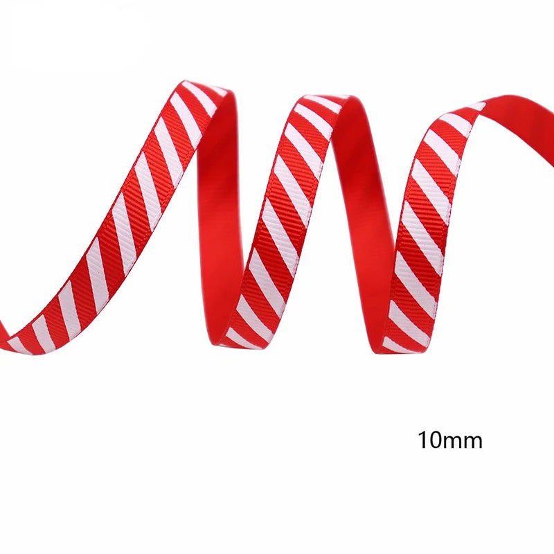 Diagonal Striped Thread Ribbon – 10 Yards Holiday Gift & Decoration Ribbon