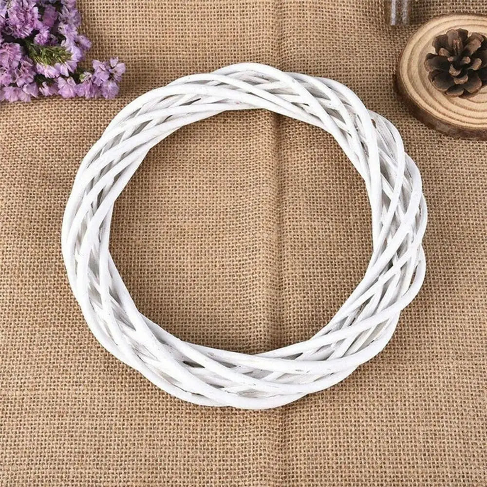 White Rattan Wreath – Blank Vine Garland Ring for Wedding & Christmas Decoration