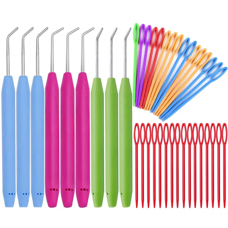 6pcs Knit Loom Hook & Needle Set – Random Colors