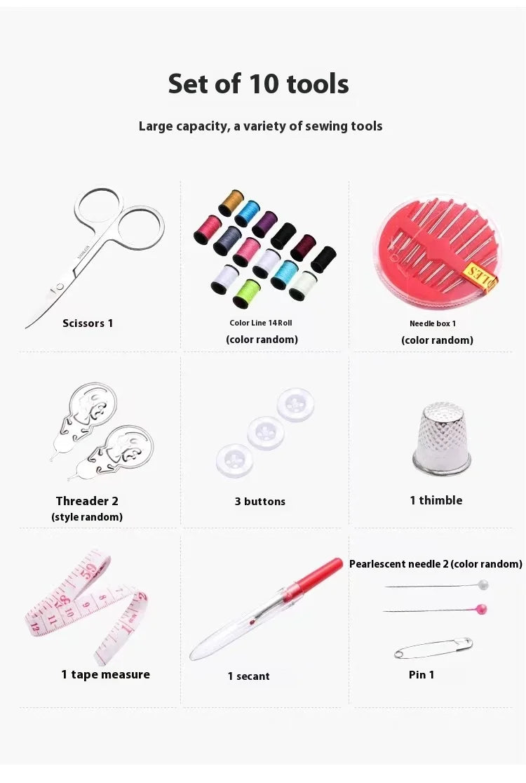 10 Needle Portable Sewing Kit Mini Travel Household Sewing Box Set Storage Bags Organizer Home Tools Accessories