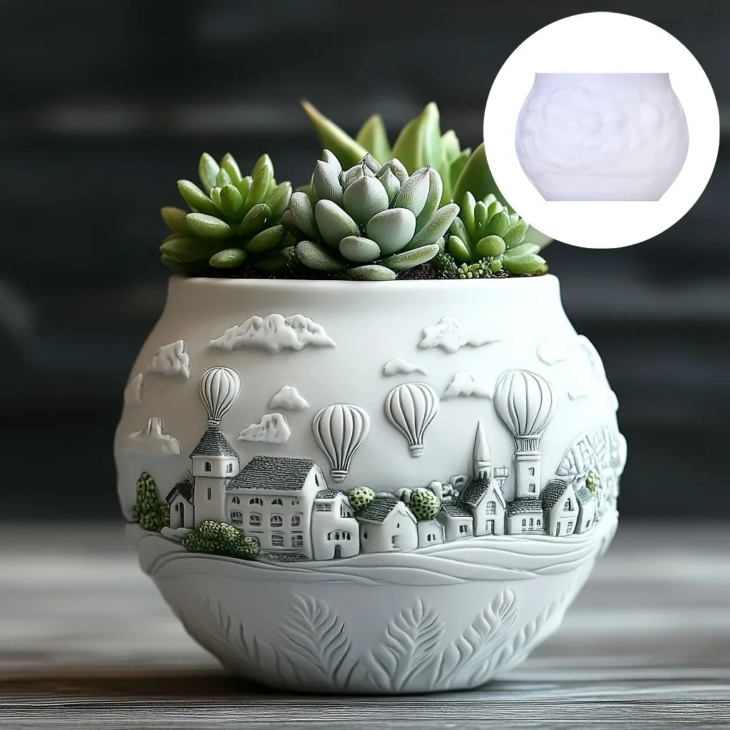 Mountain Landscape Silicone Mold – DIY Resin Planter, Trinket Box & Candle Cup