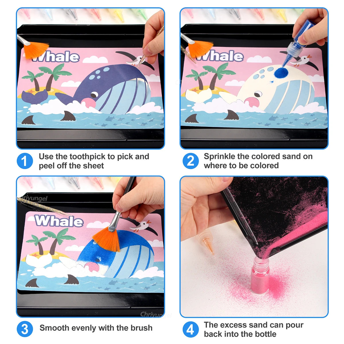 Magic Sand Art Kit – Princess, Castle & Animal Cards