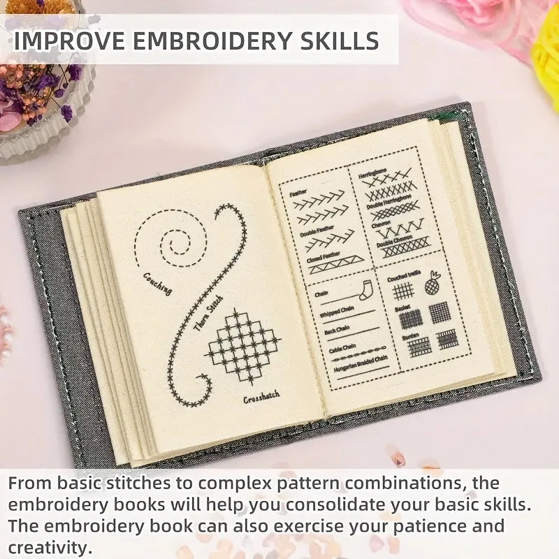 DIY Embroidery Stitch Book Sewing Practice Kit