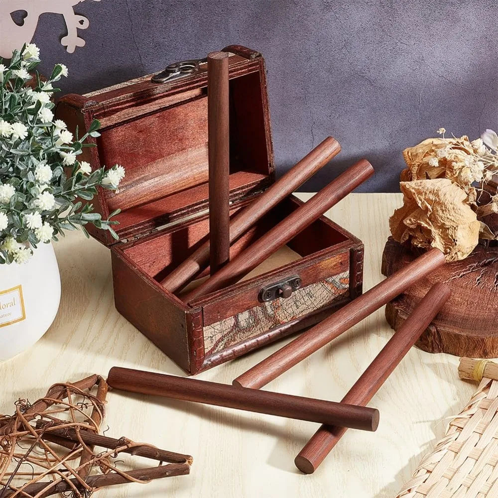 Walnut Dowel Rods – 14pcs 5.9" x 0.4" Wooden Craft Sticks for DIY & Carving