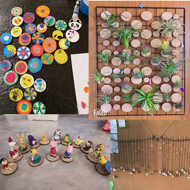 DIY Pine Wood Log Chips – Natural Round Wood Slices for Crafts