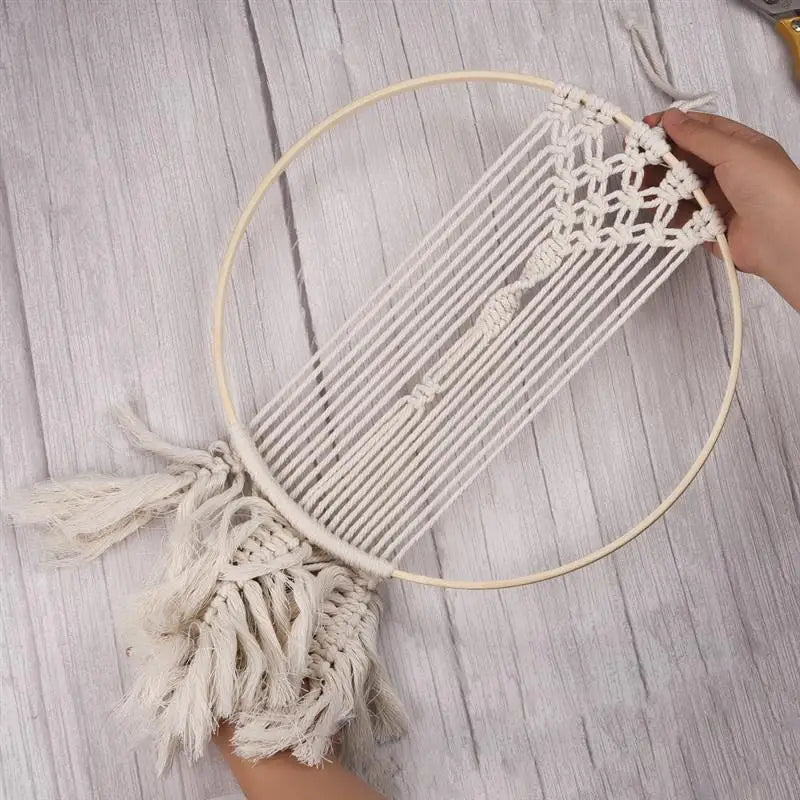 Wooden Bamboo Circle Hoop – Macrame & Floral DIY Ring for Wreaths & Dream Catchers