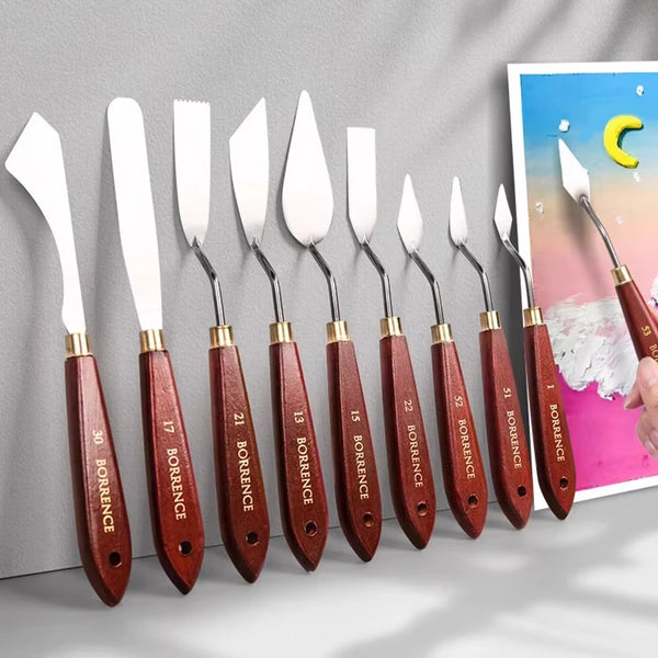 Borrence Stainless Steel Painting Knives – Artist Spatula Set