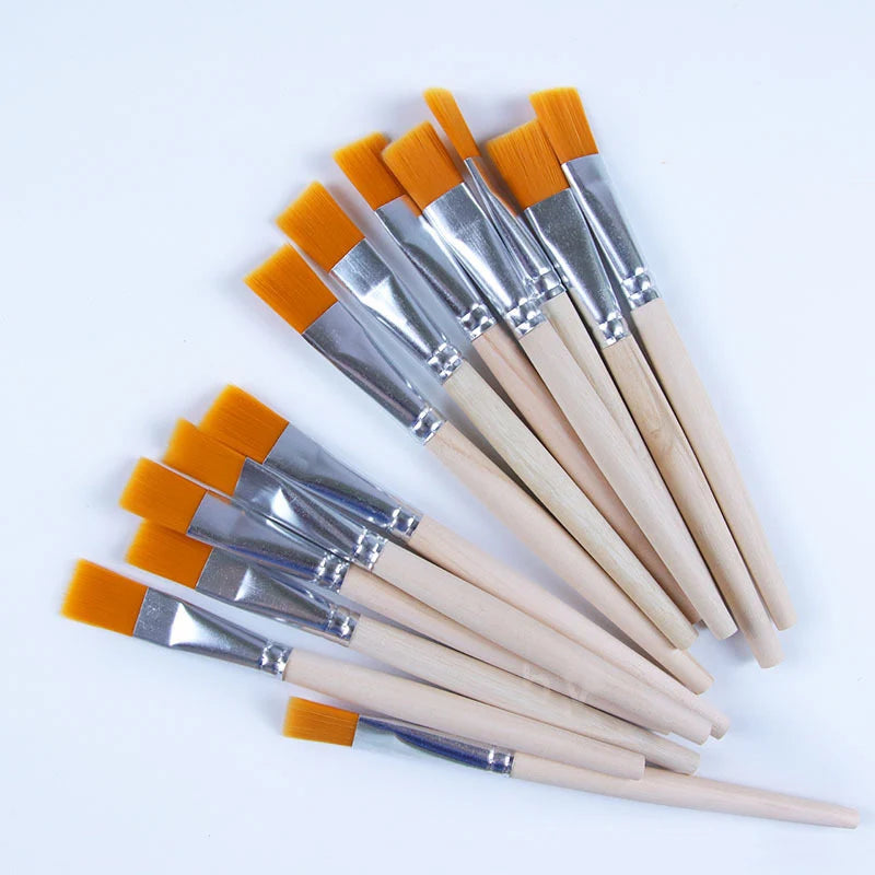Wooden Handle Art Brush Set – Professional Paint Brushes for Acrylic, Watercolor & Oil Painting