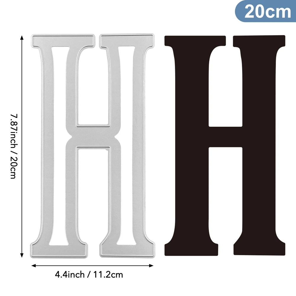 20cm A–Z Metal Letter Cutting Dies – 26 Capital Alphabets for DIY Crafts