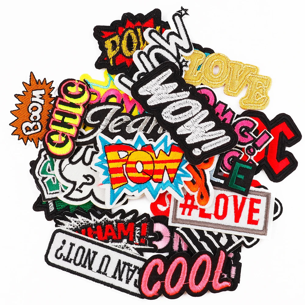 Random Mix Embroidered Iron-On Patches – DIY Clothing & Jeans Applique