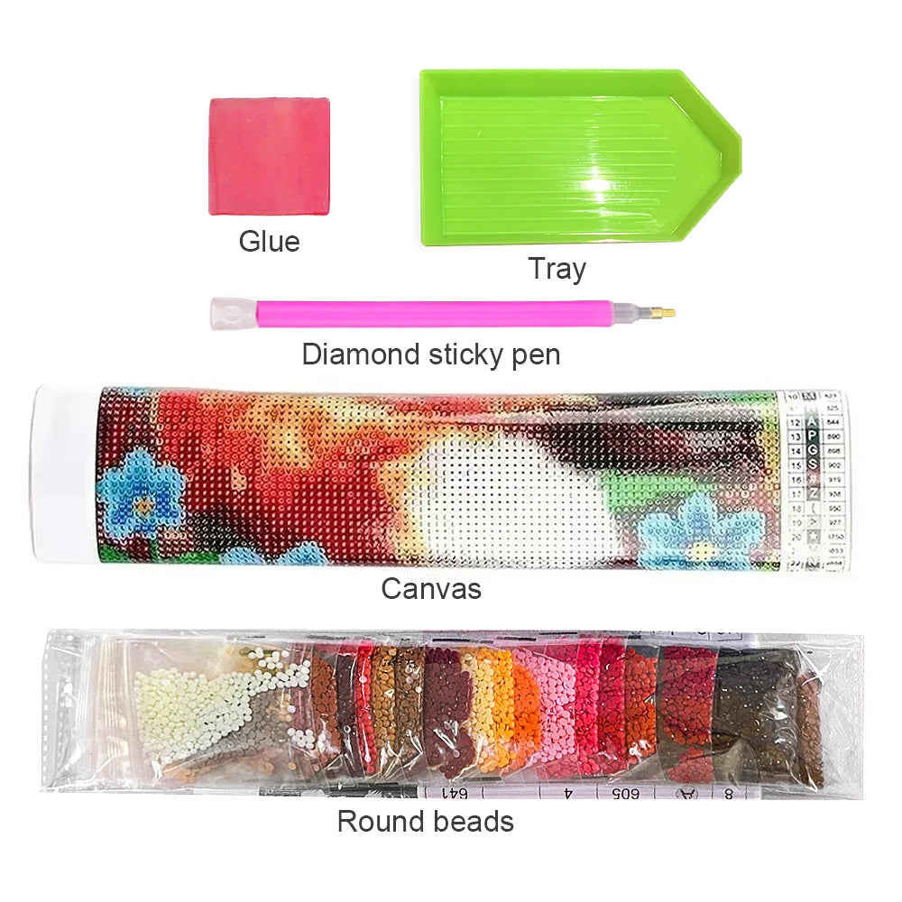 Anime Girl Diamond Painting Kit – AB Rhinestone Mosaic Embroidery Art DIY Craft