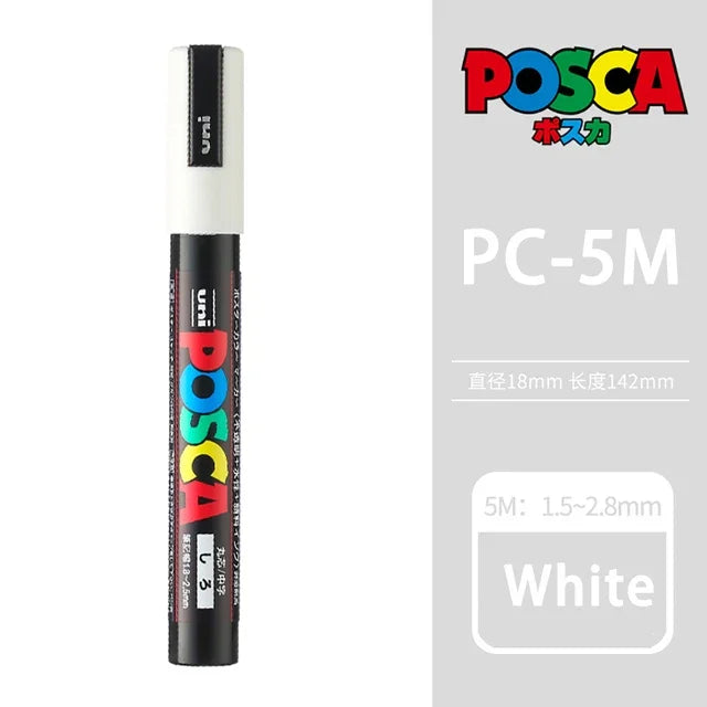 🎨 UNI POSCA Acrylic Paint Marker Set – PC-1M / PC-3M / PC-5M Quick-Dry Permanent Paint Pens