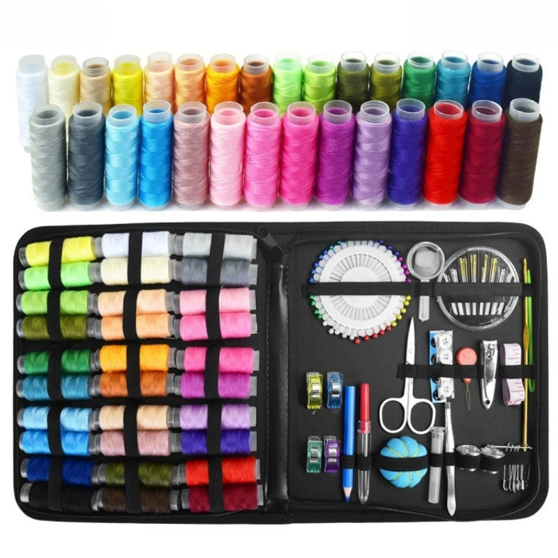 Complete Sewing Kit – Threads, Needles, Scissors & Accessories (Home & Travel)