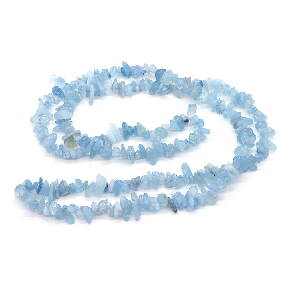 Natural Aquamarine Quartz Beads – Freeform Chips for DIY Jewelry & Crafts