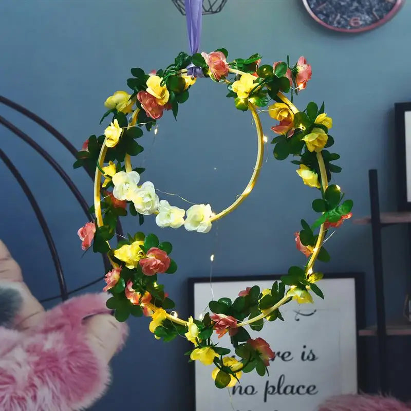 Wooden Bamboo Floral Hoop Ring – DIY Wreath & Dream Catcher Frame