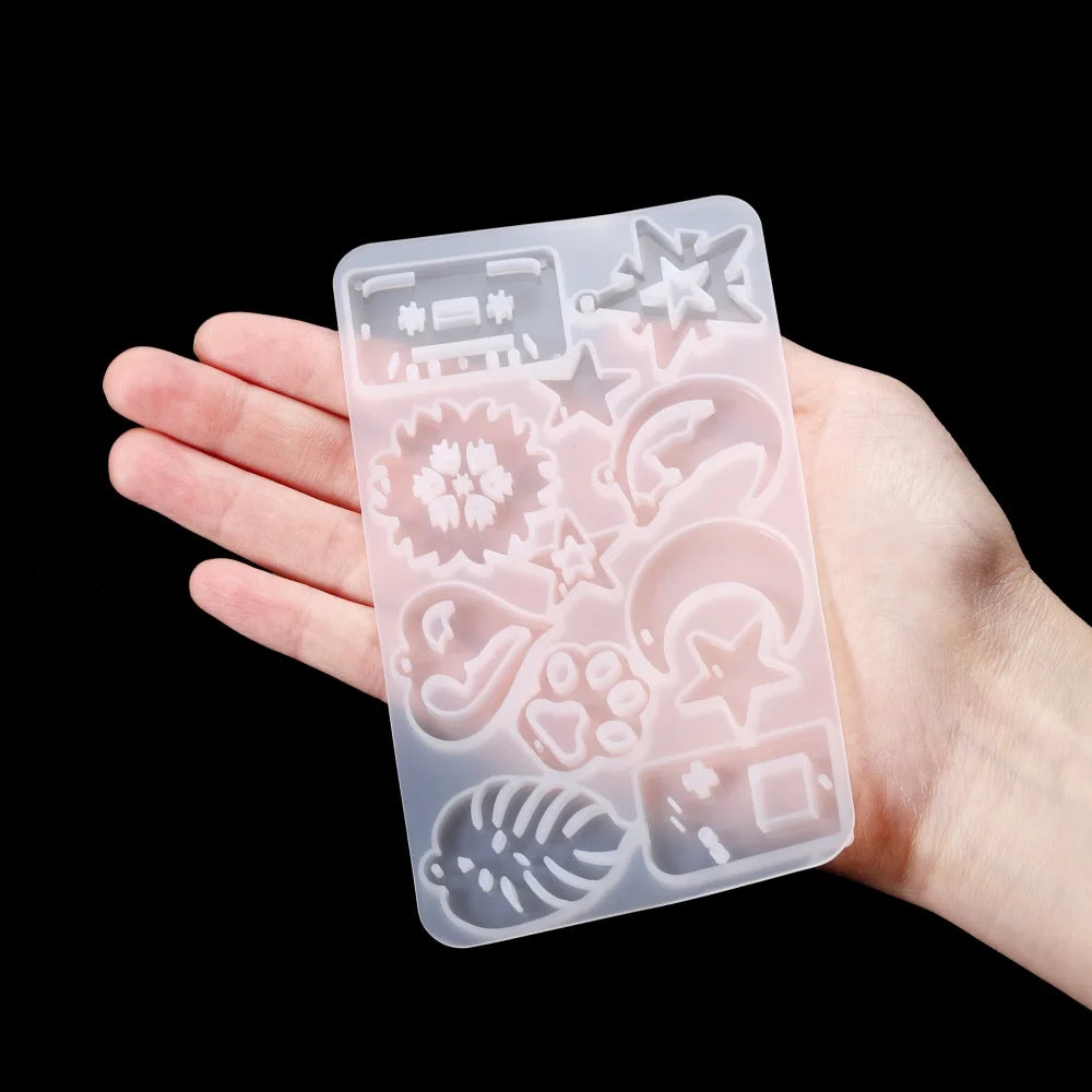 DIY Earring & Charm Mold – Heart, Leaf, Moon Shapes