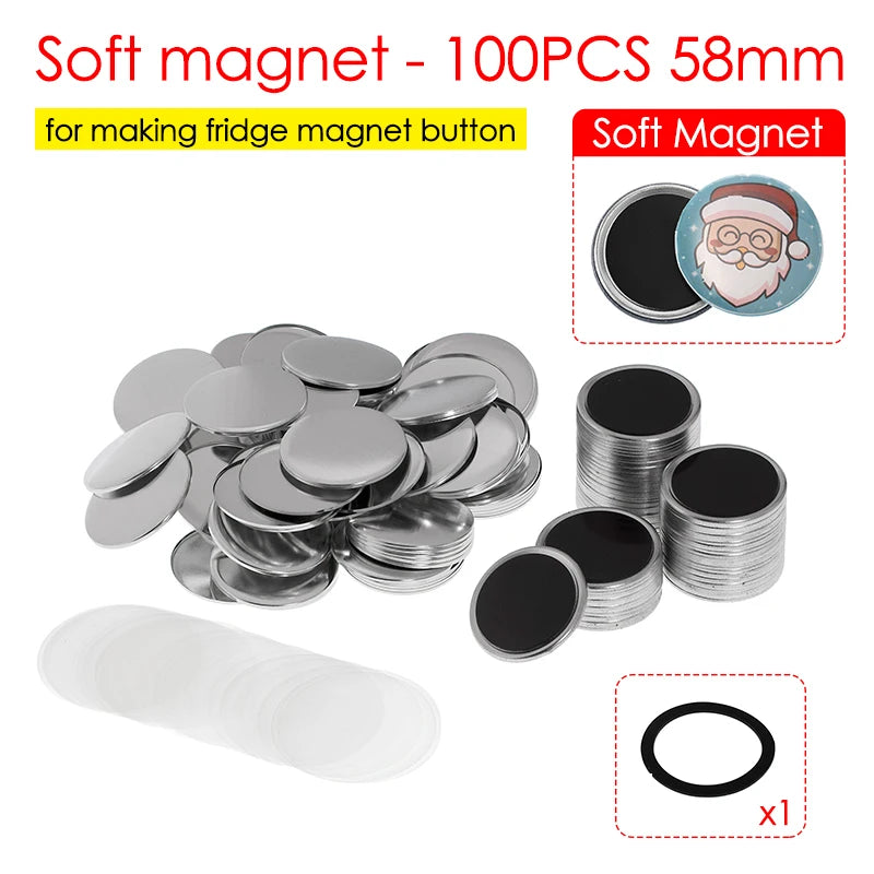 50/100pcs DIY Magnet Badge Button Parts