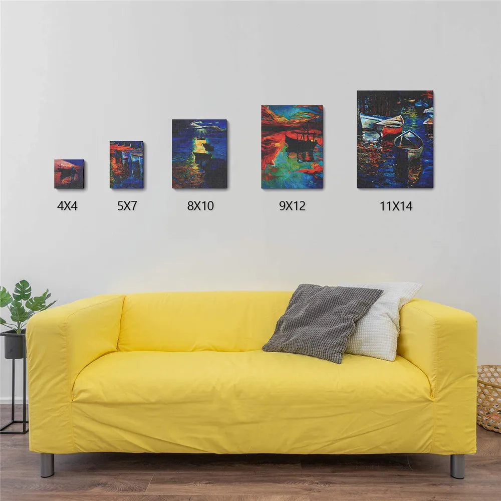 🎨 4-Pack White Blank Square Artist Canvas Boards – Cotton Panels for Acrylic, Oil & Watercolor Painting