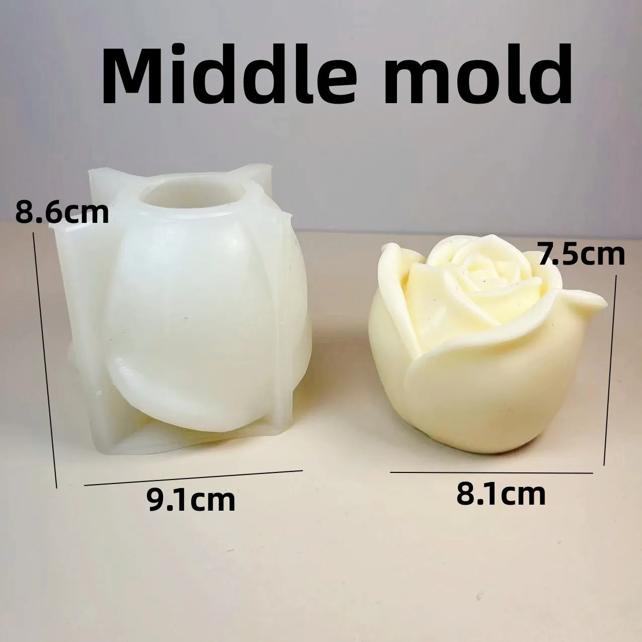 Peony & Rose Silicone Mold – DIY Candle, Soap & Cake Mold