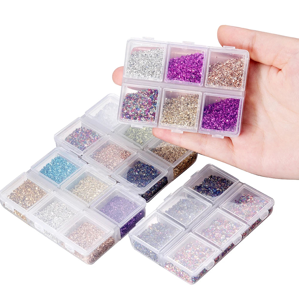 30g Crushed Glass Stones – Irregular Resin Fillers for DIY Epoxy Crafts & Nail Art