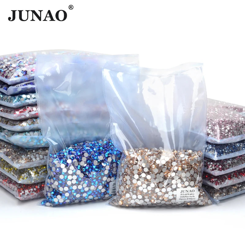 Clear AB Glass Rhinestones Set – 14,400PCS Flatback Crystals (SS6/SS12/SS20)