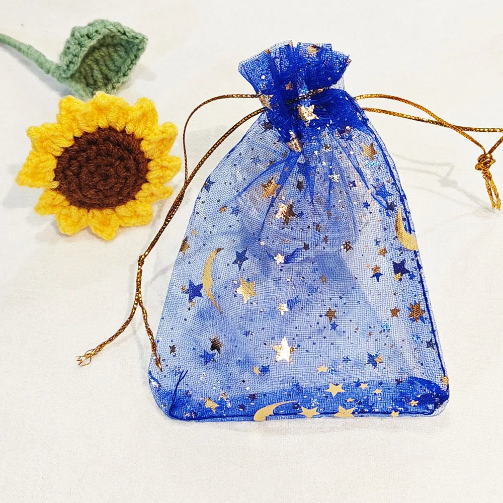 Multicolor Moon Star Organza Pouches – Jewelry & Candy Bags
