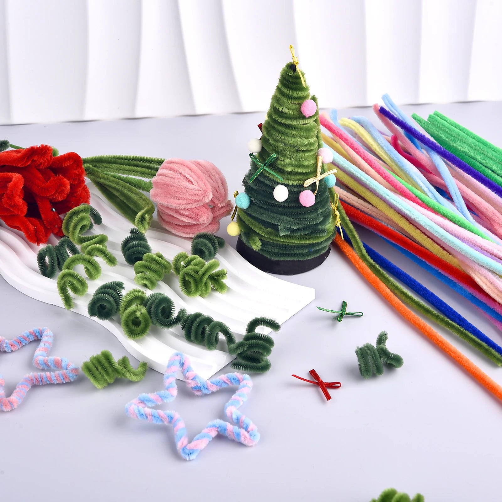100pcs Chenille Stems – DIY Craft Pipe Cleaners for Kids