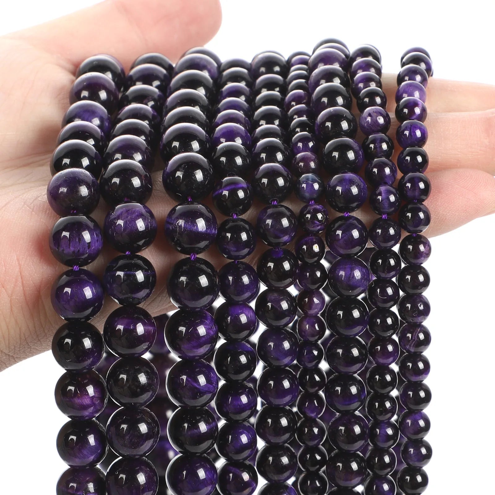 Purple Natural Stone Beads – Amethyst, Agate & Tourmaline for DIY Jewelry
