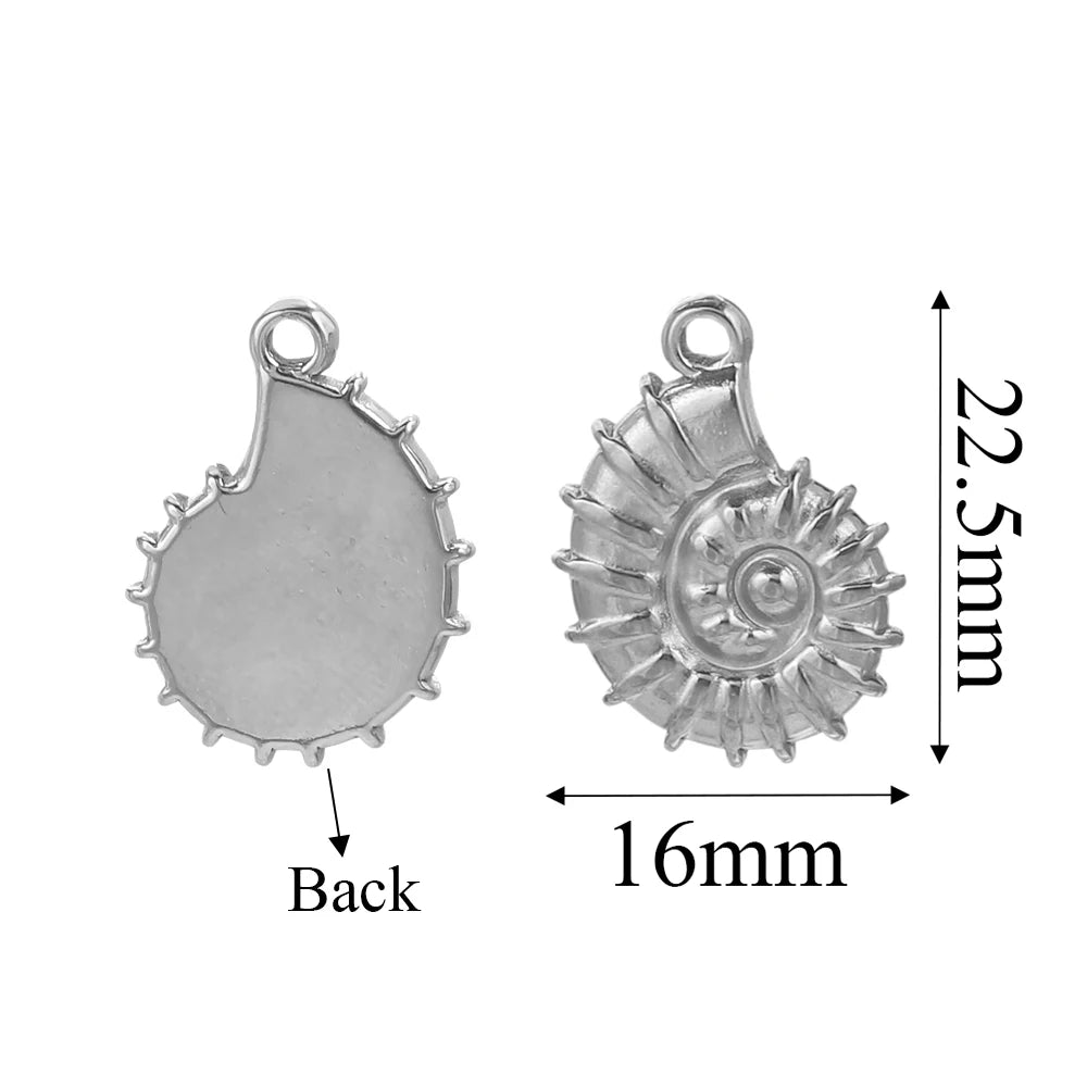 5PCS Gold Stainless Steel Charms – DIY Jewelry Pendants & Accessories