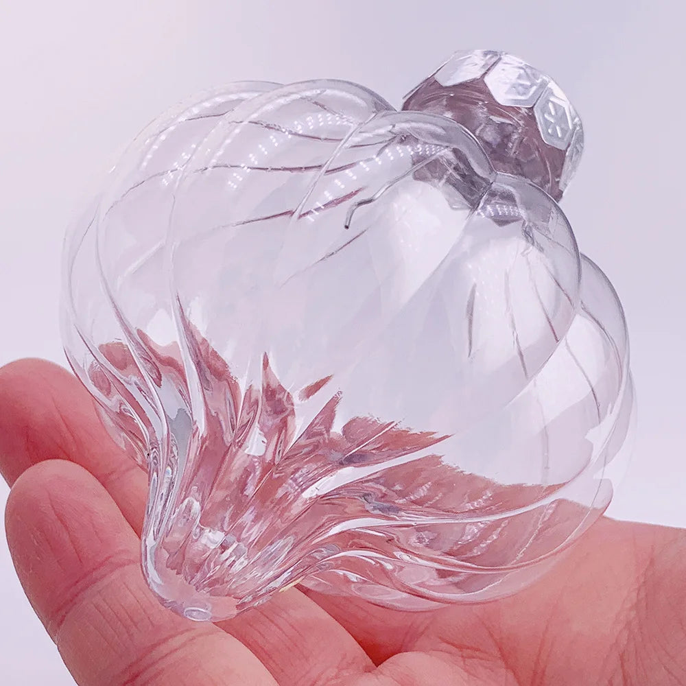 6pcs Transparent Shatterproof Christmas Baubles – 80mm Plastic Ornaments