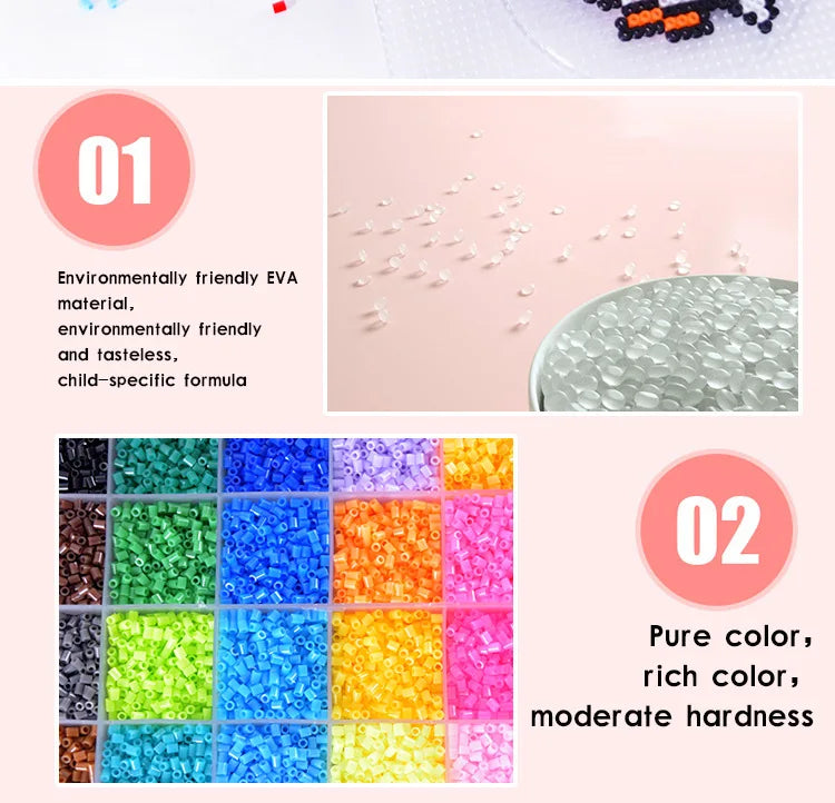 Hama Beads – 5mm/2.6mm 24/48/72 Color Fuse Beads for DIY Crafts & Educational Toys