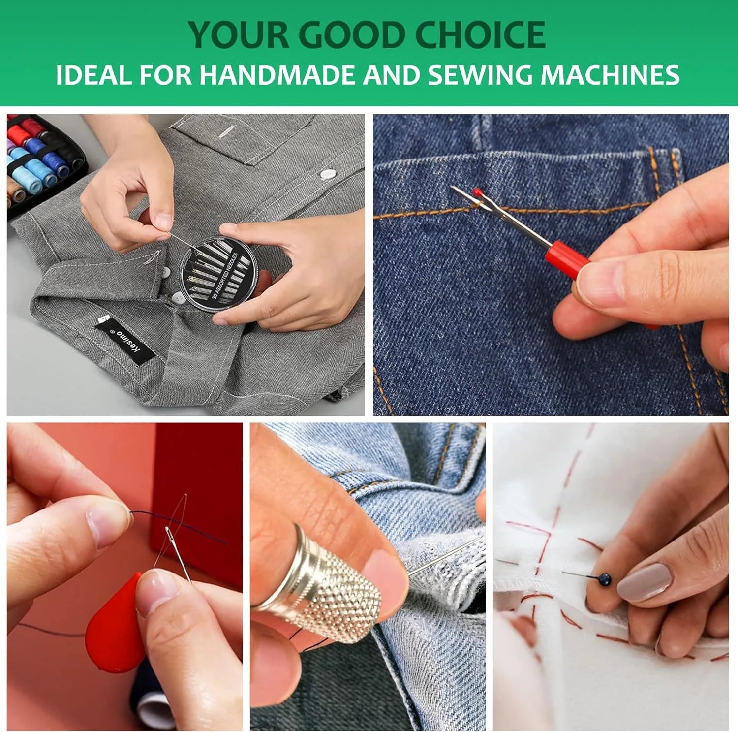 Complete Sewing Kit – Threads, Needles, Scissors & Accessories (Home & Travel)