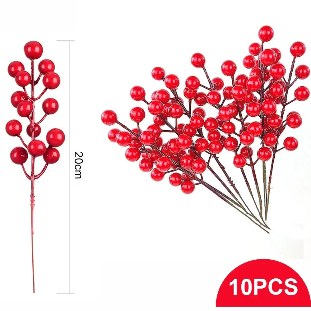 Artificial Pine Branches with Red Berries – Christmas Décor