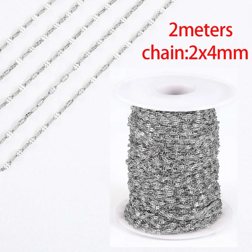 No Fade Stainless Steel Chain – 2M Gold Chain for DIY Jewelry Making