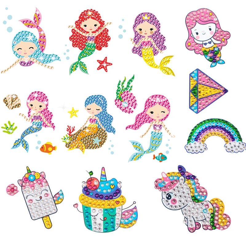 Pokémon Diamond Painting Stickers & Cartoon Crystal Art Craft Set