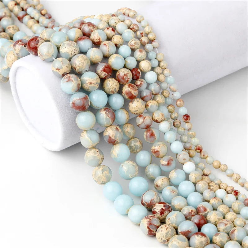 Natural Stone Beads – Lava, Jasper, Tiger Eye & Quartz 6-10mm for Jewelry DIY