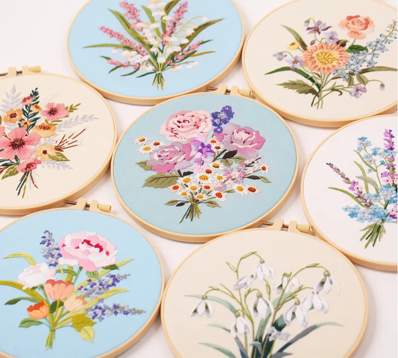 Embroidery Kit for Beginners – Fabric Cross Stitch Kit for Adults DIY