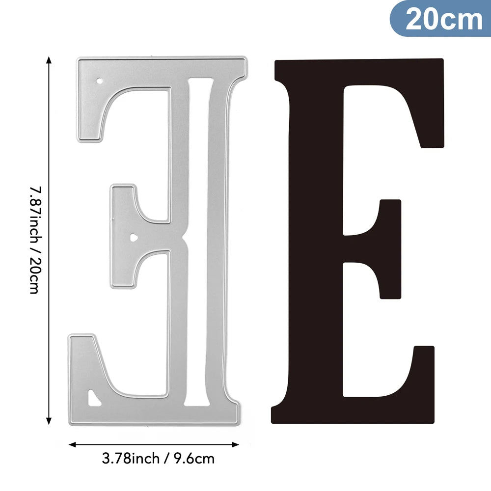 20cm A–Z Metal Letter Cutting Dies – 26 Capital Alphabets for DIY Crafts