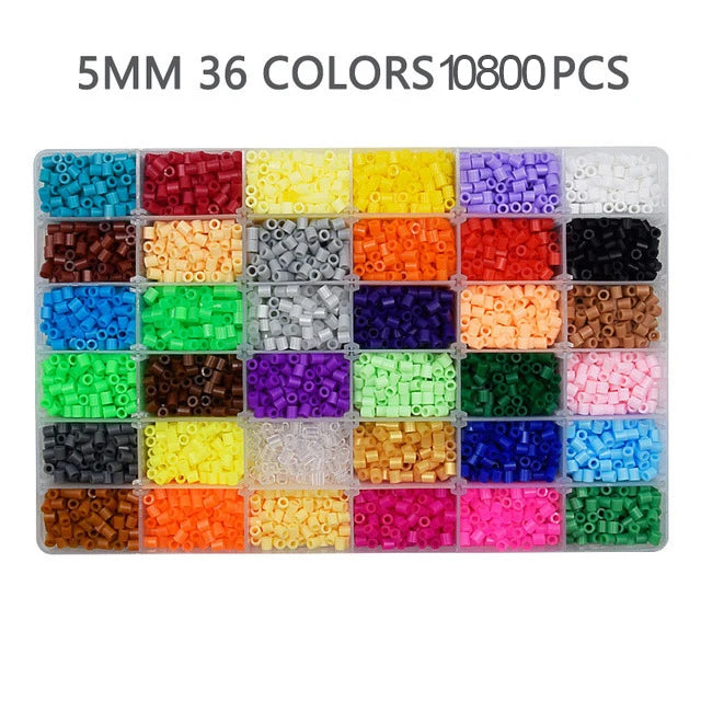 Hama Beads – 5mm/2.6mm 24/48/72 Color Fuse Beads for DIY Crafts & Educational Toys