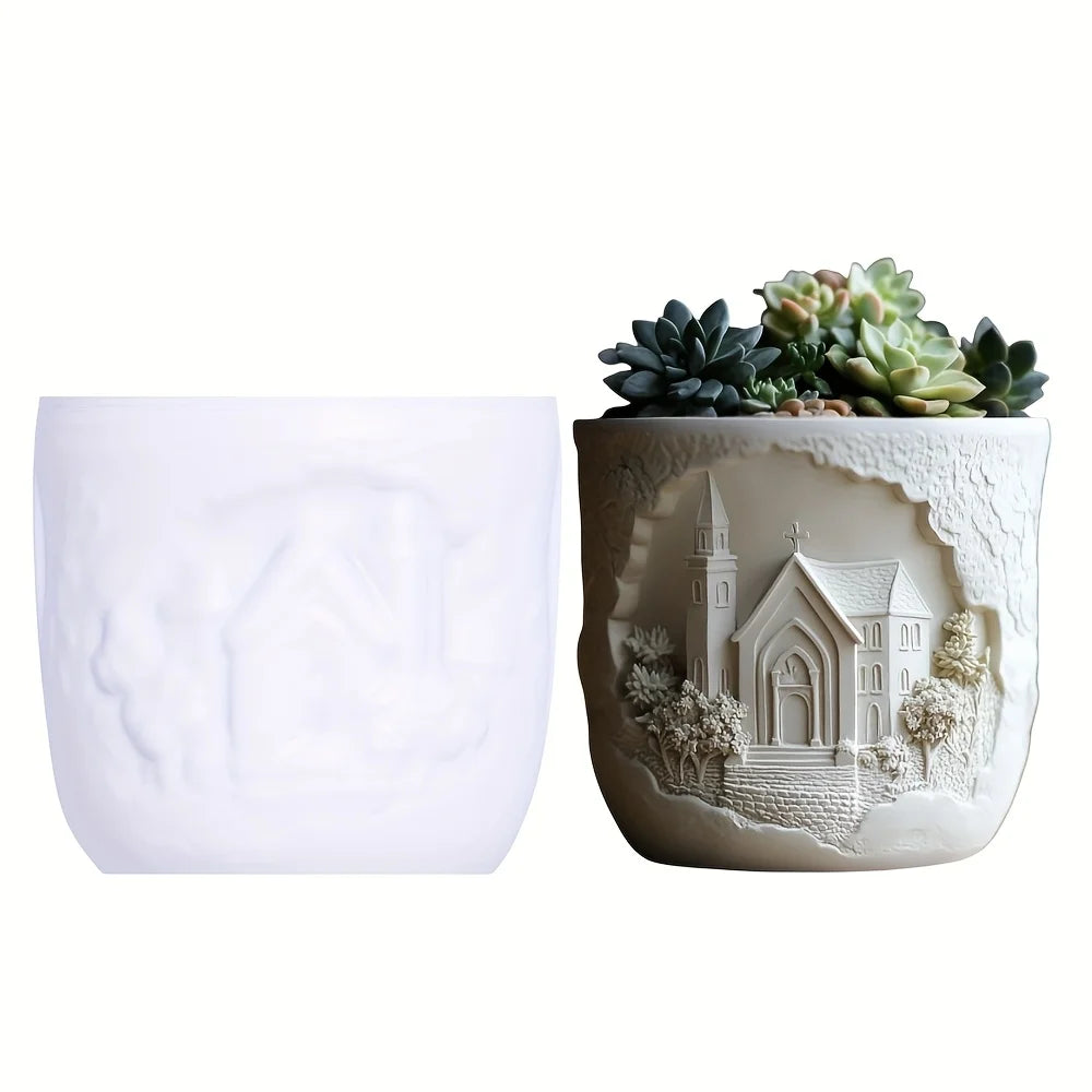 Mountain Landscape Silicone Mold – DIY Resin Planter, Trinket Box & Candle Cup