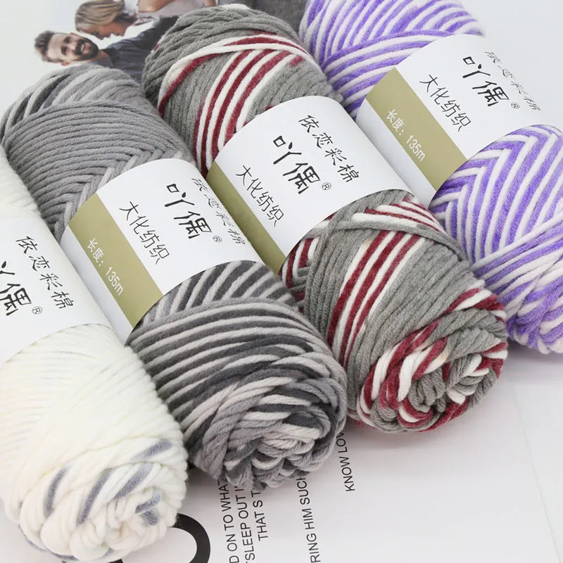 100g Milk Cotton Yarn – Soft Acrylic Rainbow Yarn for Knitting & Crochet