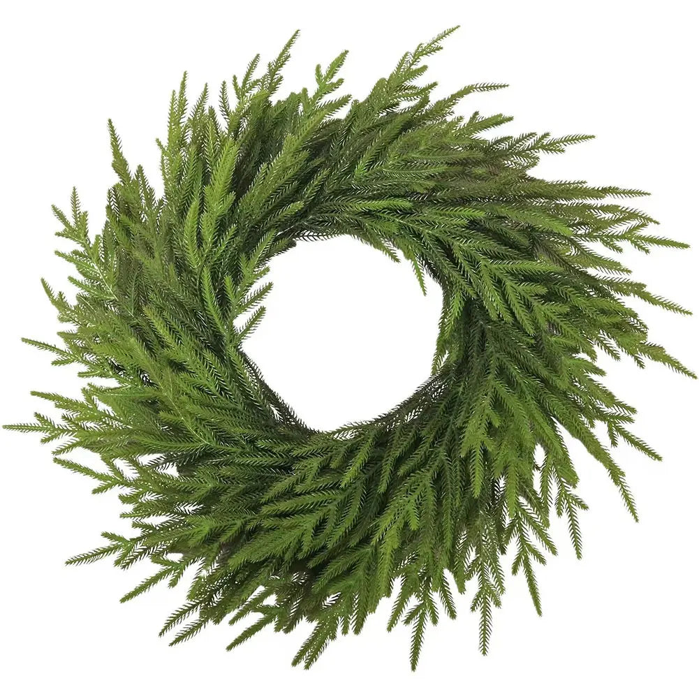 Artificial Norfolk Pine Garland – Realistic Faux Cedar Greenery for Christmas Décor