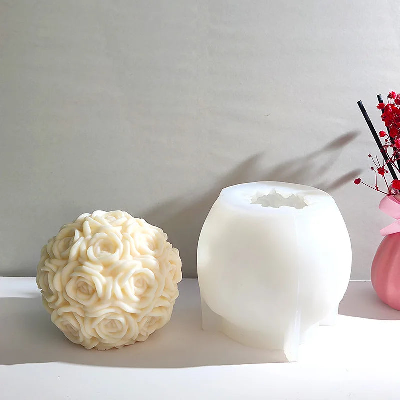 Peony & Rose Silicone Mold – DIY Candle, Soap & Cake Mold