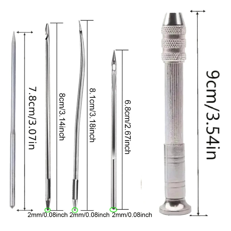 Leather Sewing Needles Kit – 4-Piece Leather Awl Set