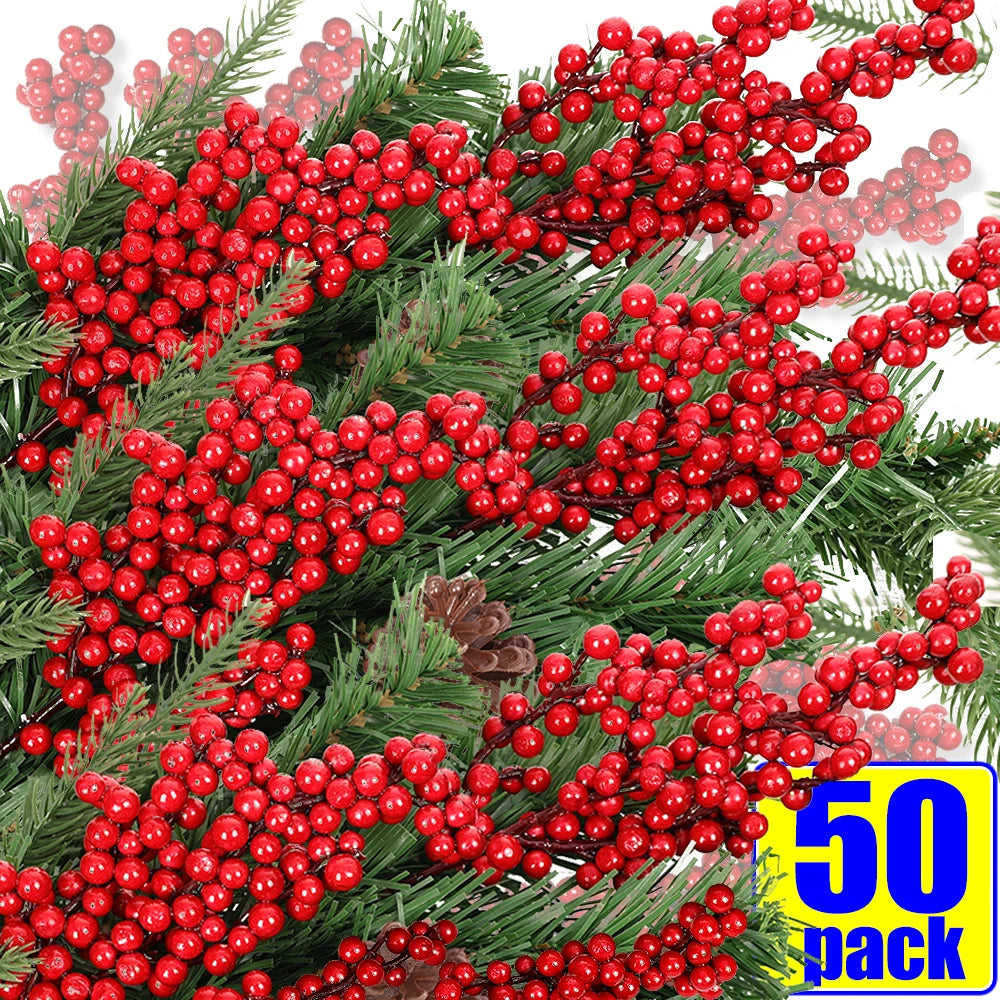 Artificial Red Berry Stems – Christmas Decoration & DIY Craft Supplies