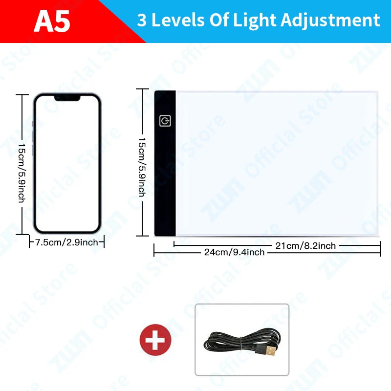 LED Drawing Copy Pad – 3-Level Dimming Art Board